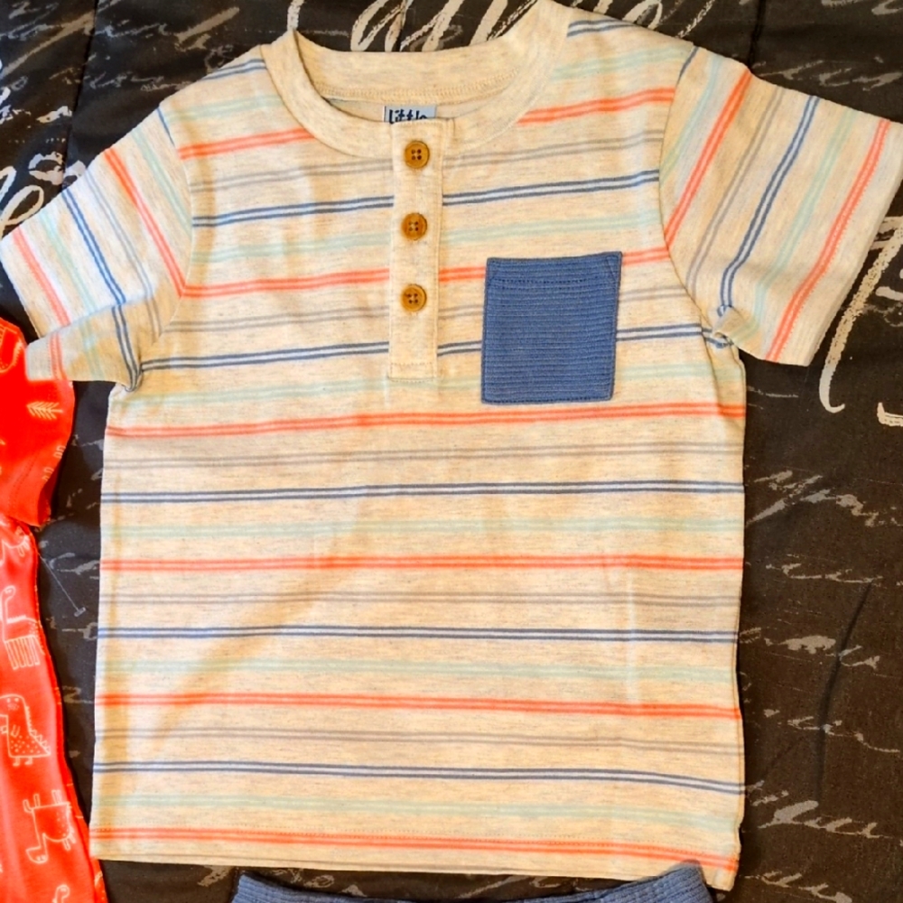 Little Lad Boys 4 PC Shirt w/Pocket & Shorts 3T